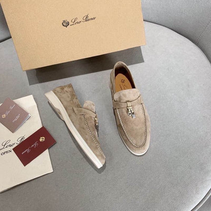 Beige Suede Penny Loafers - men's shoes, detail view 4 | LUXIUM MARKET