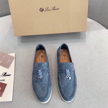 Blue Suede Penny Loafers - men's shoes | LUXIUM MARKET