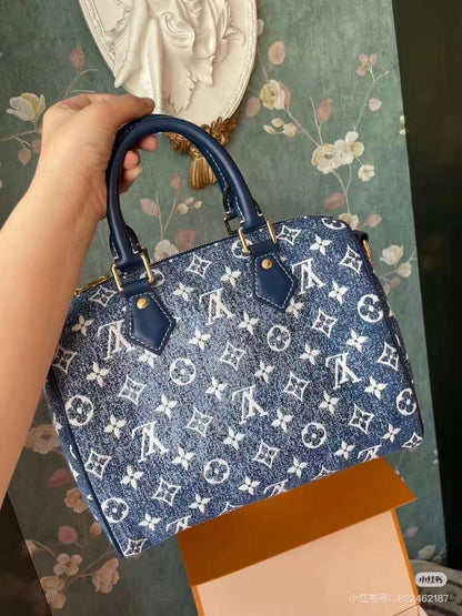 Blue Speedy 20 - women's bag, detail view 3 | LUXIUM MARKET