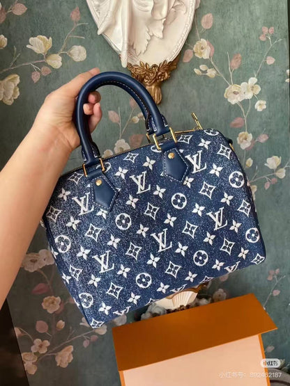 Blue Speedy 20 - women's bag, detail view 2 | LUXIUM MARKET