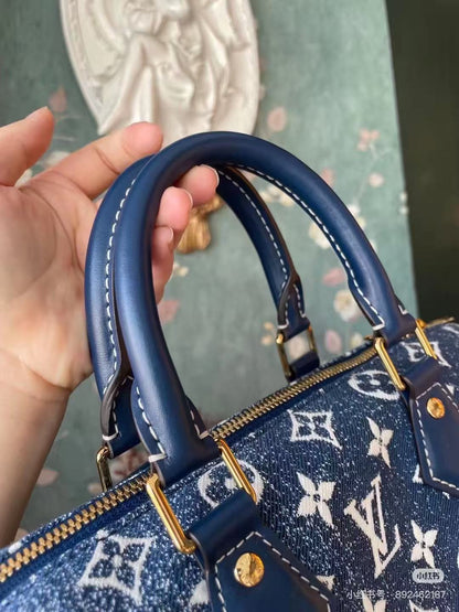 Blue Speedy 20 - women's bag, detail view 6 | LUXIUM MARKET