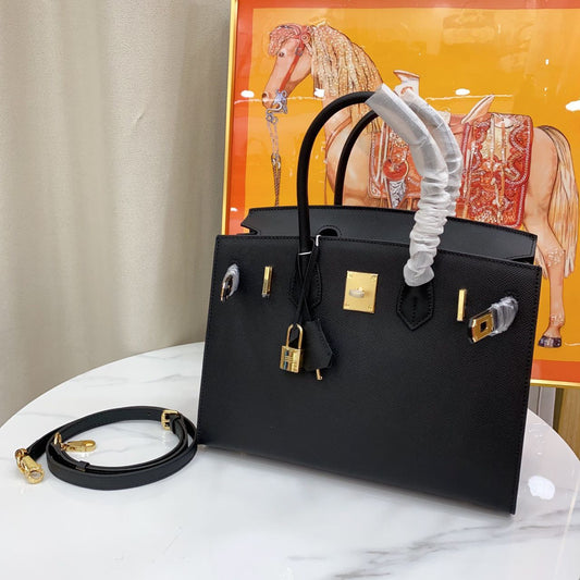 Classic Black Lock Handbag