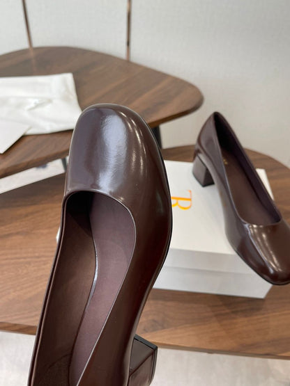 Dark Brown Classic Heels - women's shoes, detail view 8 | LUXIUM MARKET