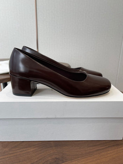 Dark Brown Classic Heels - women's shoes, detail view 6 | LUXIUM MARKET