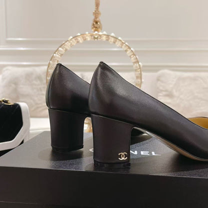 Classic Black Cap Toe Heels - women's shoes, detail view 4 | LUXIUM MARKET