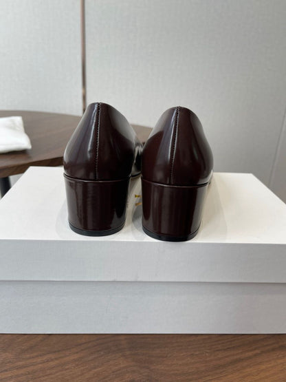 Dark Brown Classic Heels - women's shoes, detail view 7 | LUXIUM MARKET