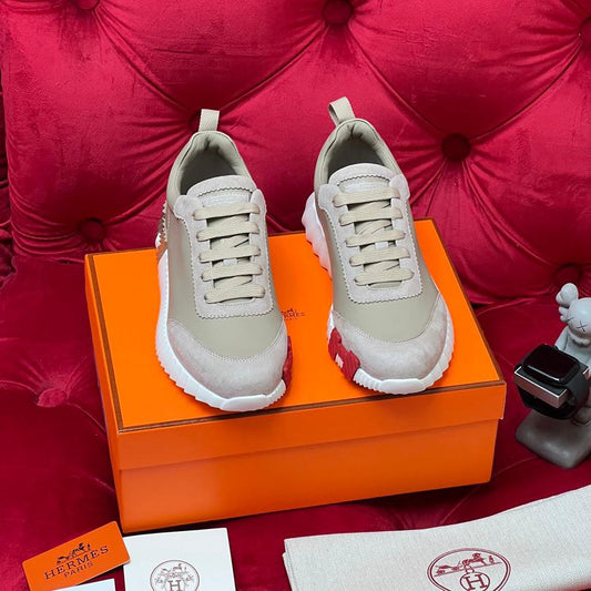 H Striped Leather Sneakers