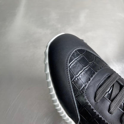 H Striped Leather Sneakers - men's shoes, detail view 6 | LUXIUM MARKET
