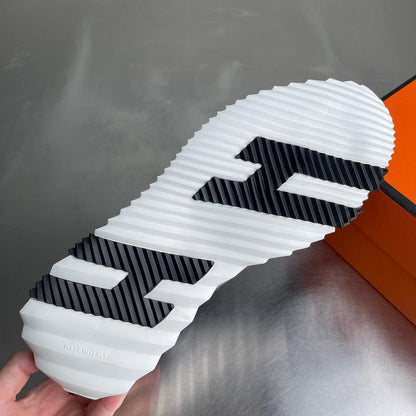 H Striped Leather Sneakers - men's shoes, detail view 7 | LUXIUM MARKET