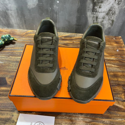 H Striped Leather Sneakers - men's shoes, detail view 2 | LUXIUM MARKET