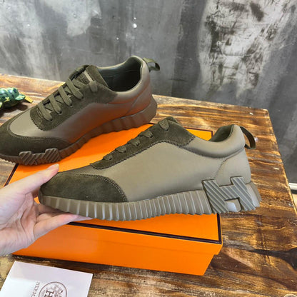H Striped Leather Sneakers - men's shoes, detail view 5 | LUXIUM MARKET