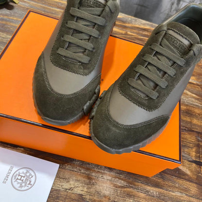 H Striped Leather Sneakers - men's shoes, detail view 6 | LUXIUM MARKET
