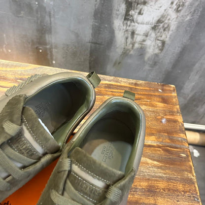 H Striped Leather Sneakers - men's shoes, detail view 7 | LUXIUM MARKET