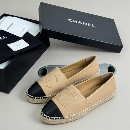Cream-Colored lambskin espadrille - women's shoes | LUXIUM MARKET