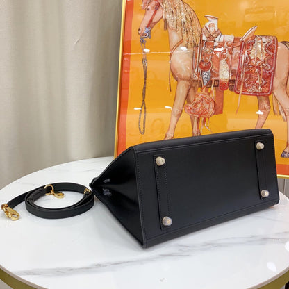 Classic Black Lock Handbag - women's bag, detail view 3 | LUXIUM MARKET
