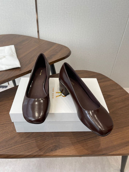 Dark Brown Classic Heels - women's shoes, detail view 2 | LUXIUM MARKET