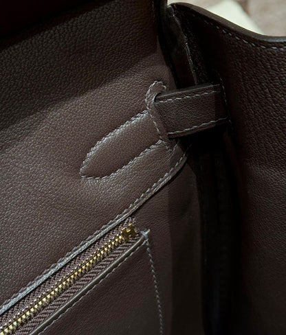 Classic Brown Lock Handbag - women's bag, detail view 4 | LUXIUM MARKET