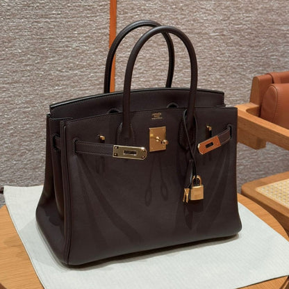 Classic Brown Lock Handbag - women's bag | LUXIUM MARKET