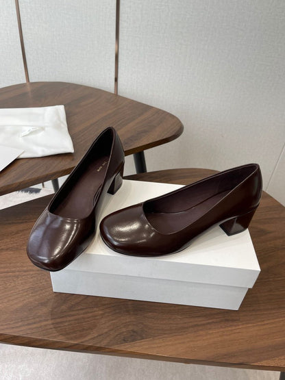 Dark Brown Classic Heels - women's shoes, detail view 4 | LUXIUM MARKET