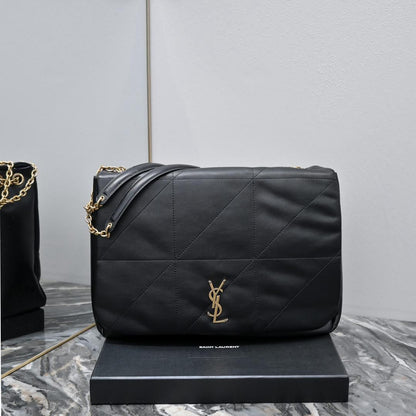 Black Quilted Shoulder Big Bag - women's bag | LUXIUM MARKET