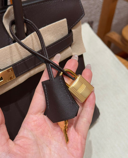 Classic Brown Lock Handbag - women's bag, detail view 5 | LUXIUM MARKET