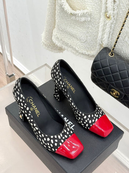 Midnight Polka Heels - women's shoes, detail view 2 | LUXIUM MARKET