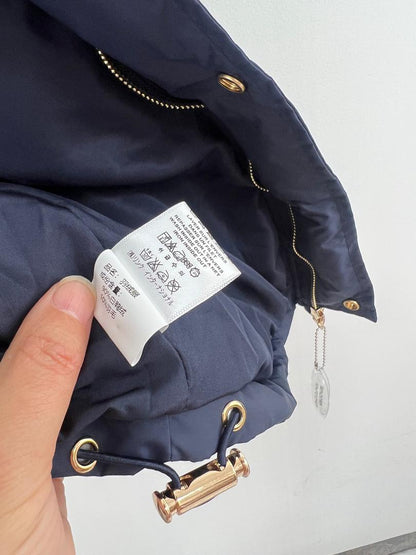 Navy Cel Puffer Jacket - women's clothing, detail view 3 | LUXIUM MARKET