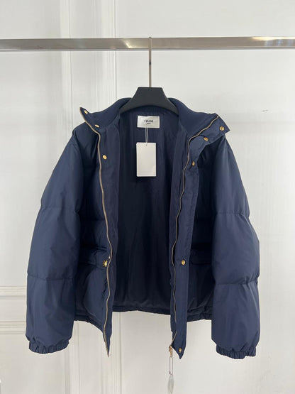 Navy Cel Puffer Jacket - women's clothing, detail view 7 | LUXIUM MARKET