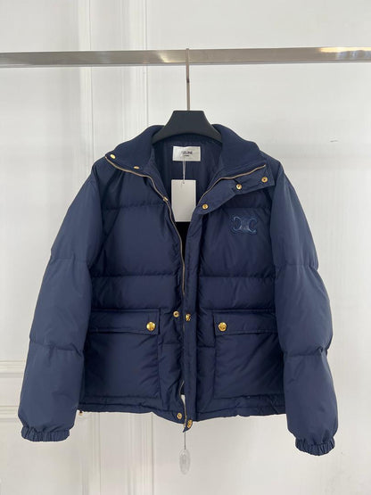 Navy Cel Puffer Jacket - women's clothing, detail view 2 | LUXIUM MARKET