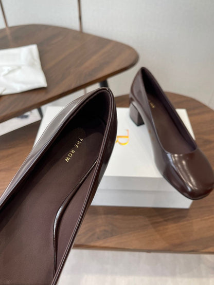 Dark Brown Classic Heels - women's shoes, detail view 3 | LUXIUM MARKET