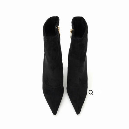 Pointed-Toe Ankle Boots with Sculpted Heel - women's shoes, detail view 3 | LUXIUM MARKET