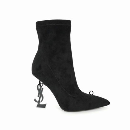 Pointed-Toe Ankle Boots with Sculpted Heel - women's shoes, detail view 4 | LUXIUM MARKET