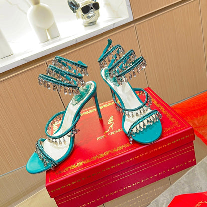 Cleo Crystal Strap Sandals - women's shoes | LUXIUM MARKET