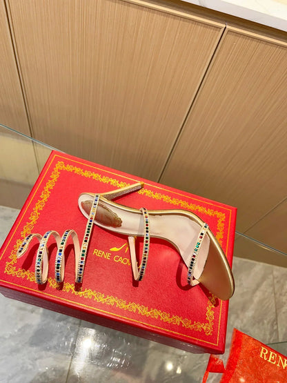 Cleo Color Crystal Sandals - women's shoes, detail view 9 | LUXIUM MARKET