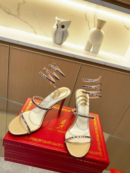 Cleo Color Crystal Sandals - women's shoes, detail view 7 | LUXIUM MARKET