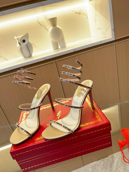 Cleo Color Crystal Sandals - women's shoes, detail view 5 | LUXIUM MARKET