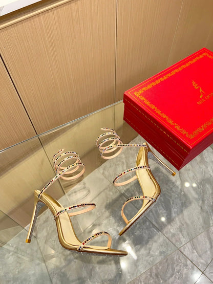 Cleo Color Crystal Sandals - women's shoes, detail view 3 | LUXIUM MARKET