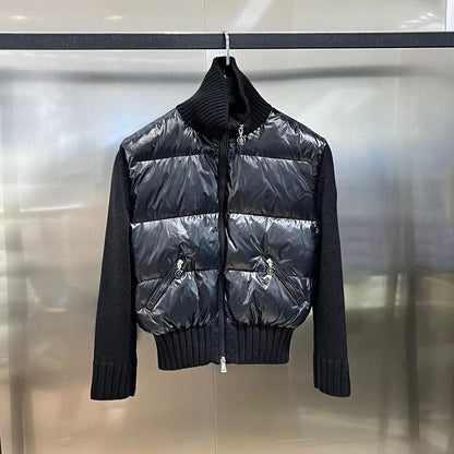 Wool Knit Sleeve Down Jacket - women's clothing | LUXIUM MARKET