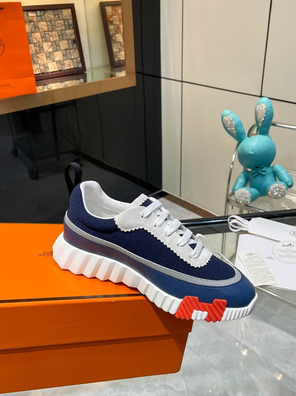 H Striped Leather Sneakers - men's shoes, detail view 8 | LUXIUM MARKET
