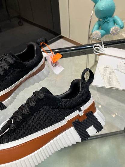 H Striped Leather Sneakers - men's shoes, detail view 7 | LUXIUM MARKET