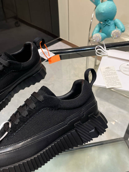 H Striped Leather Sneakers - men's shoes, detail view 7 | LUXIUM MARKET