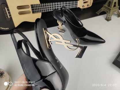 Sculpted Heel Ankle Strap Sandals - women's shoes, detail view 8 | LUXIUM MARKET