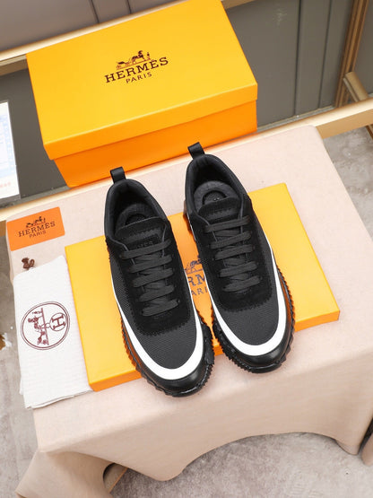 H Striped Leather Sneakers - men's shoes, detail view 7 | LUXIUM MARKET