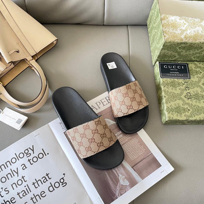 Heritage Pattern Comfort Slides - women's shoes, detail view 3 | LUXIUM MARKET