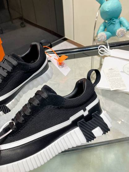 H Striped Leather Sneakers - men's shoes, detail view 4 | LUXIUM MARKET
