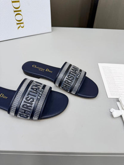Midnight Luxe Textured Slides - women's shoes, detail view 9 | LUXIUM MARKET