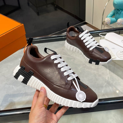 H Striped Leather Sneakers - men's shoes | LUXIUM MARKET