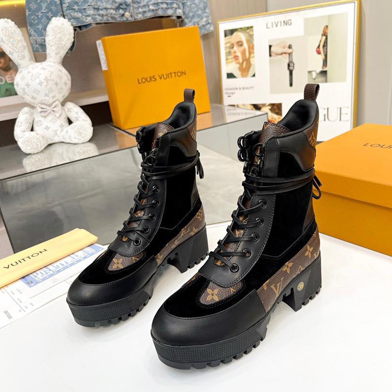 Premium Lace-Up Platform Combat Boots