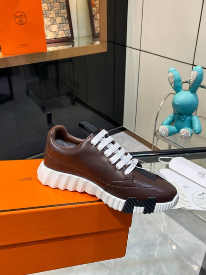H Striped Leather Sneakers - men's shoes, detail view 9 | LUXIUM MARKET