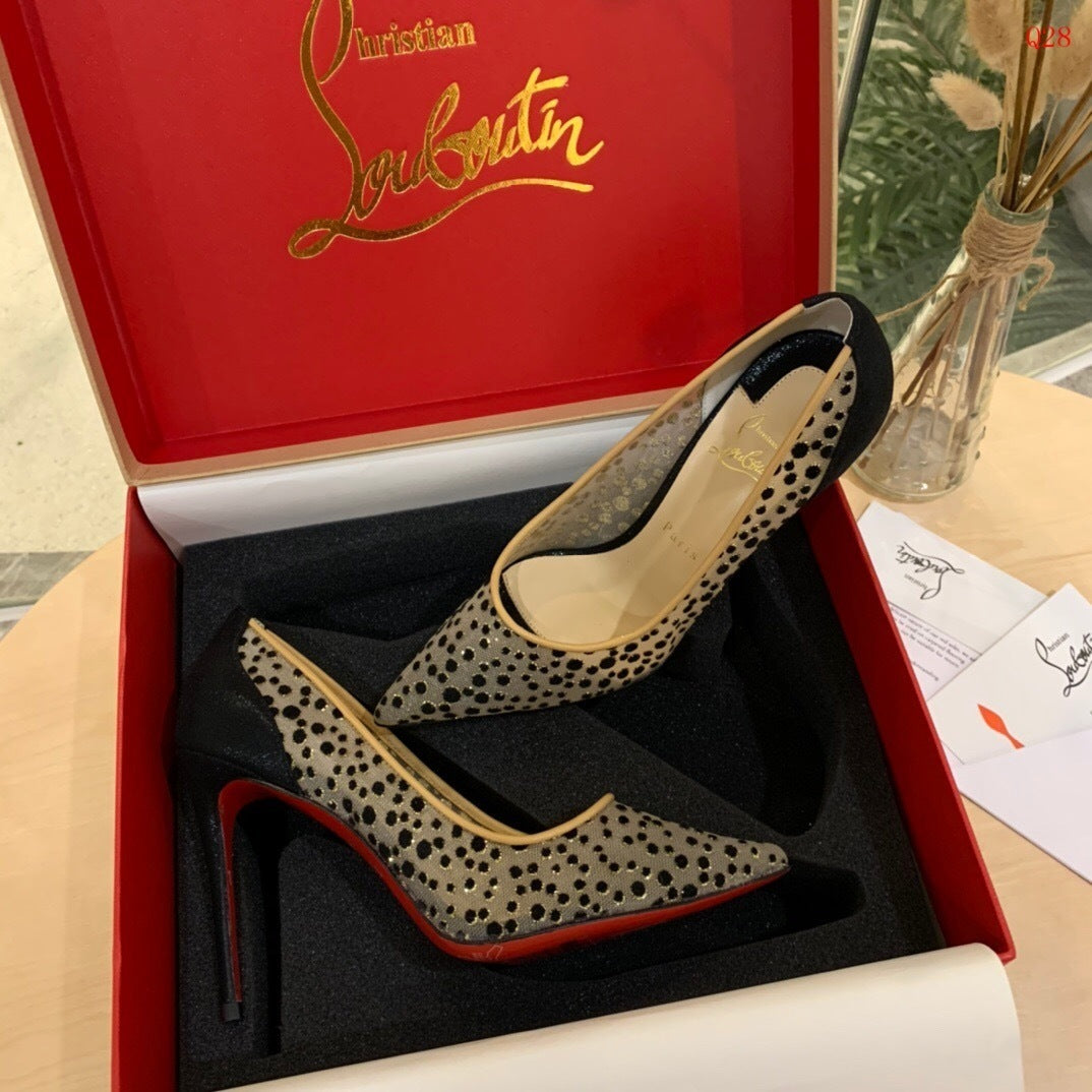 Beige Polka Dot Heels